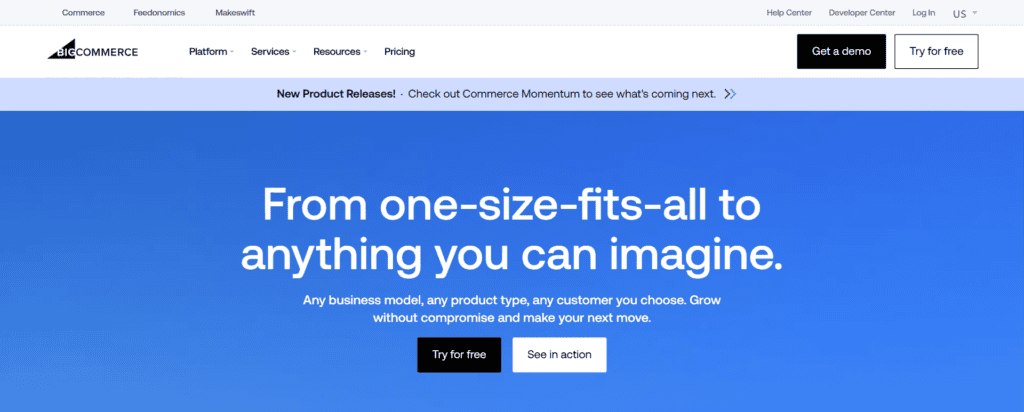 BigCommerce homepage