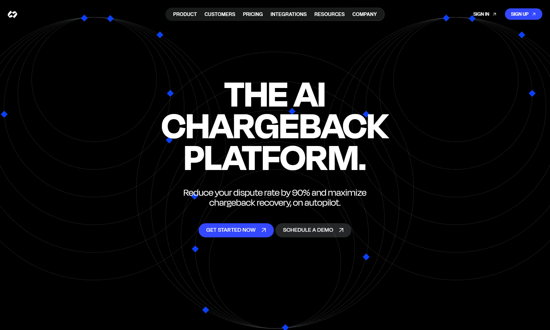 Chargeflow homepage AI chargeback recovery platform