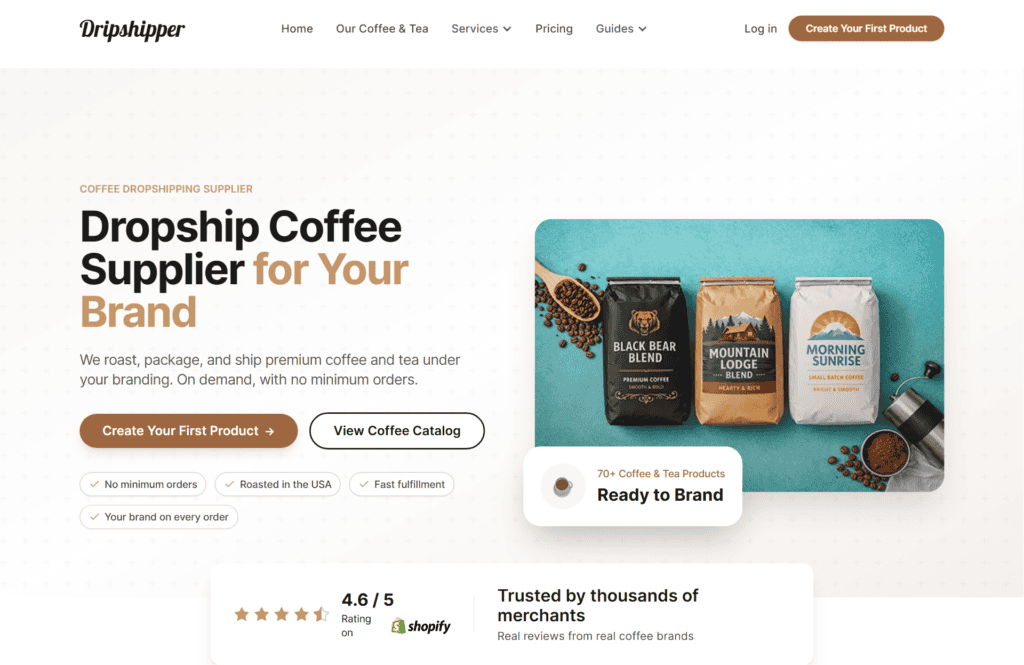 Dripshipper homepage