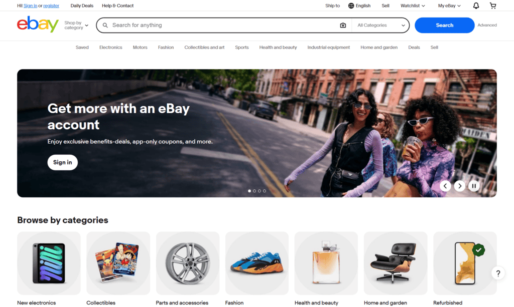 eBay homepage
