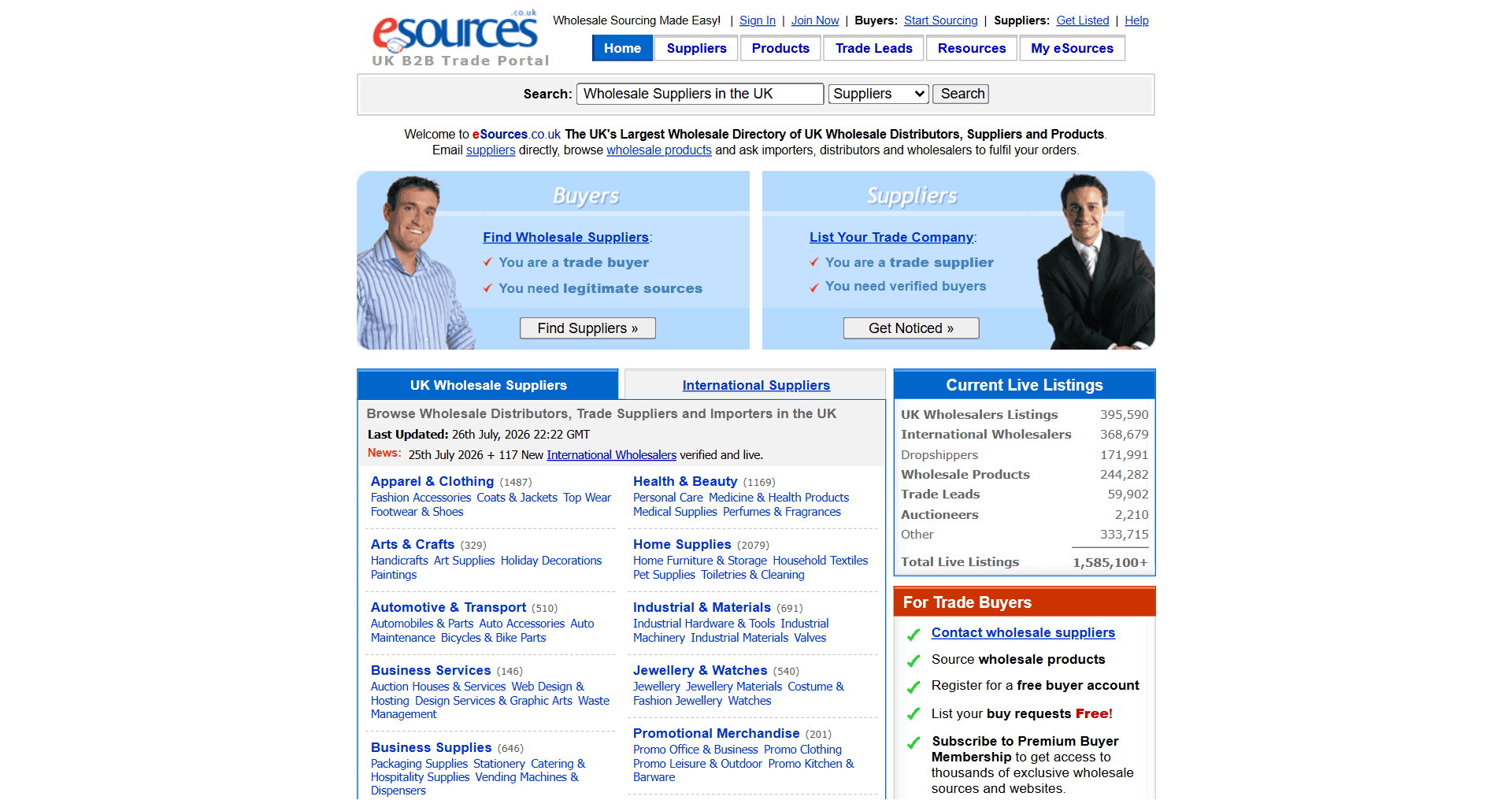 eSources homepage
