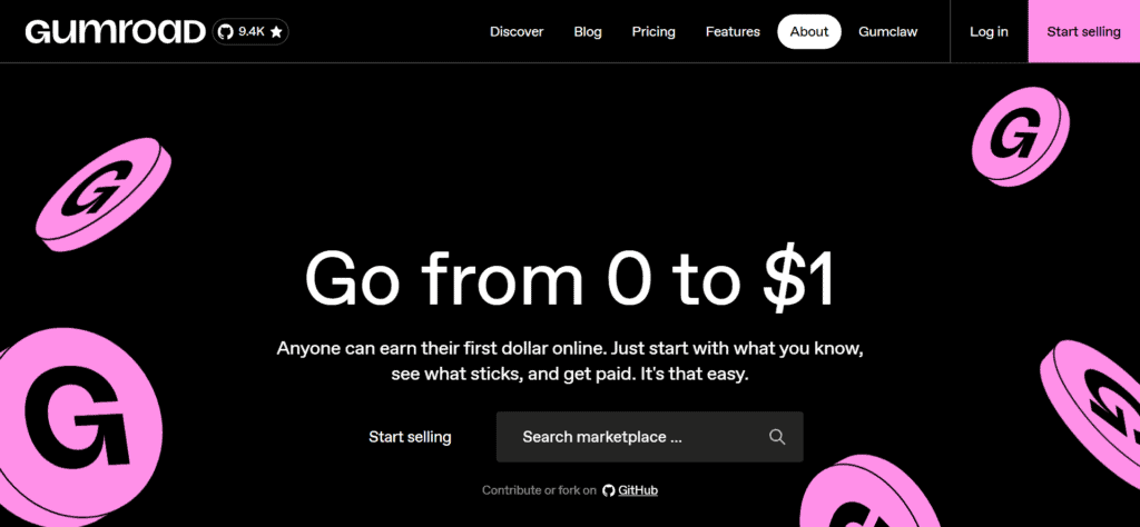 Gumroad homepage