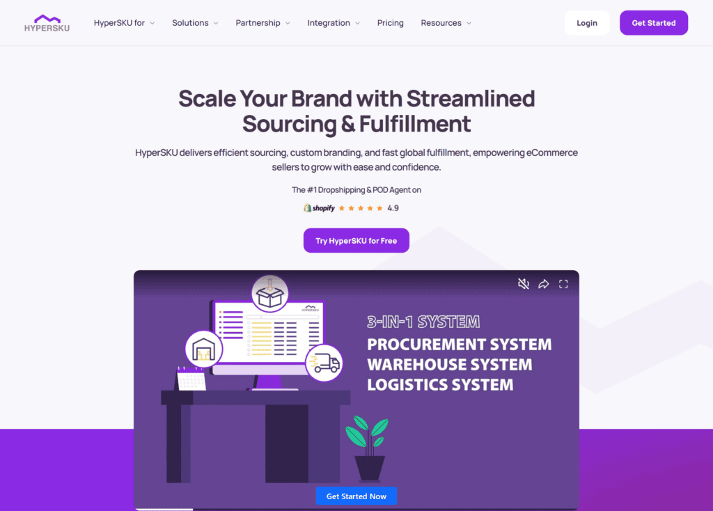 HyperSKU homepage, a dropshipping agent Oberlo alternative