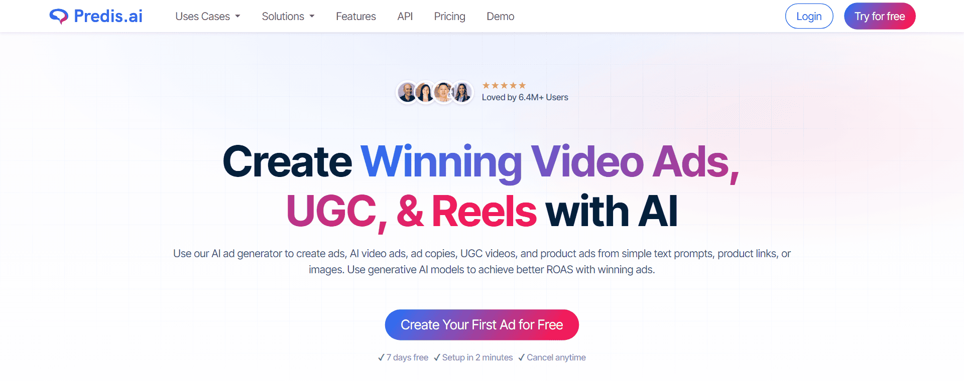 Predis.ai homepage AI social media post generator