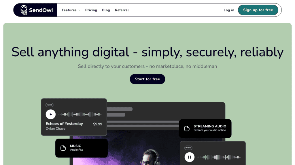 SendOwl homepage