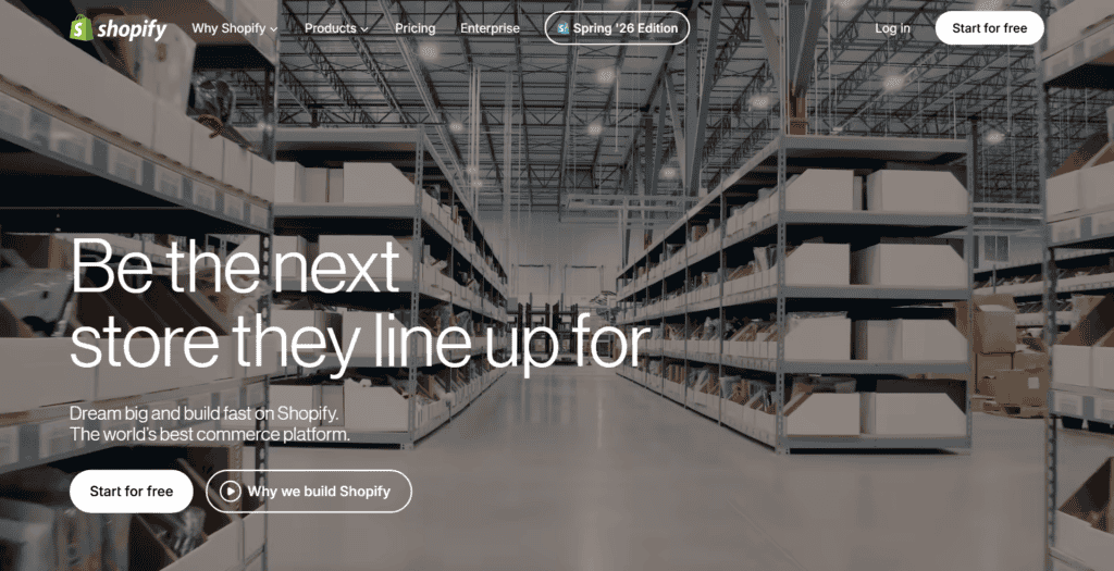 Shopify homepage