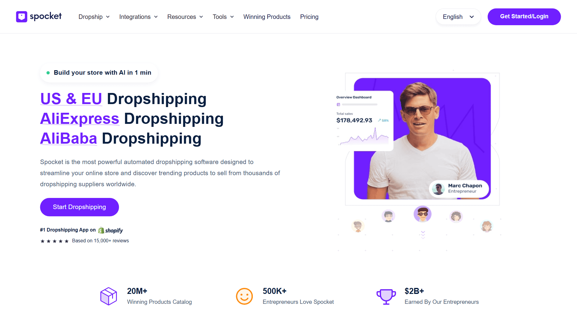 Spocket homepage