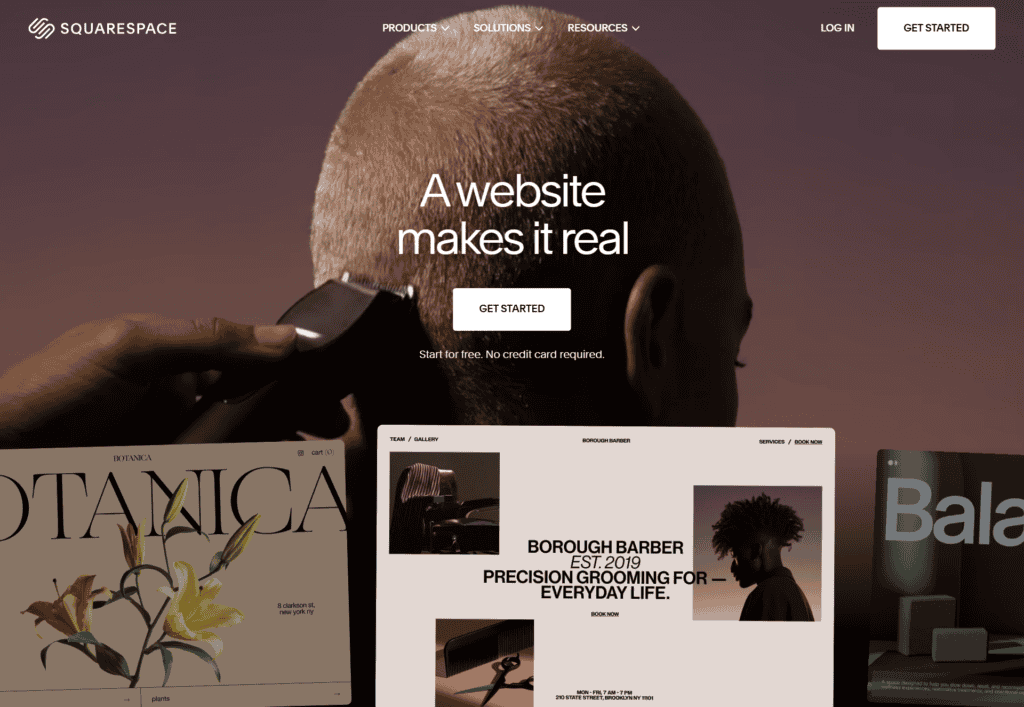 Squarespace homepage
