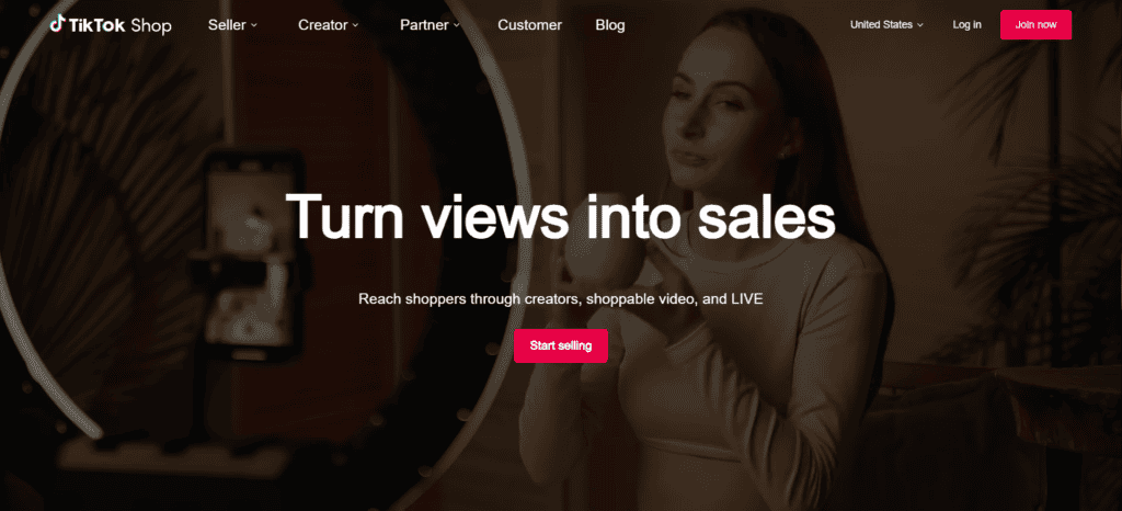 TikTok Shop homepage
