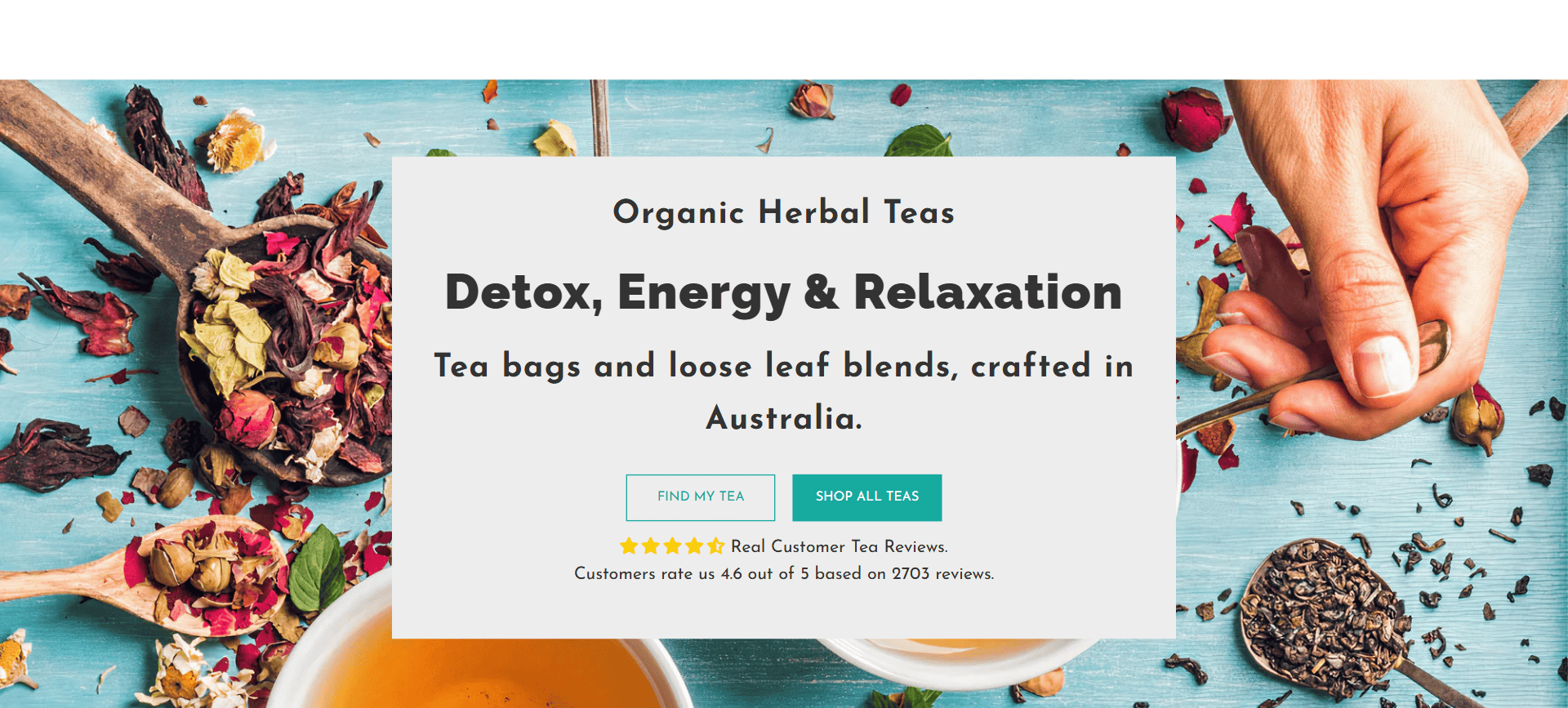 Bondi Beach Tea homepage