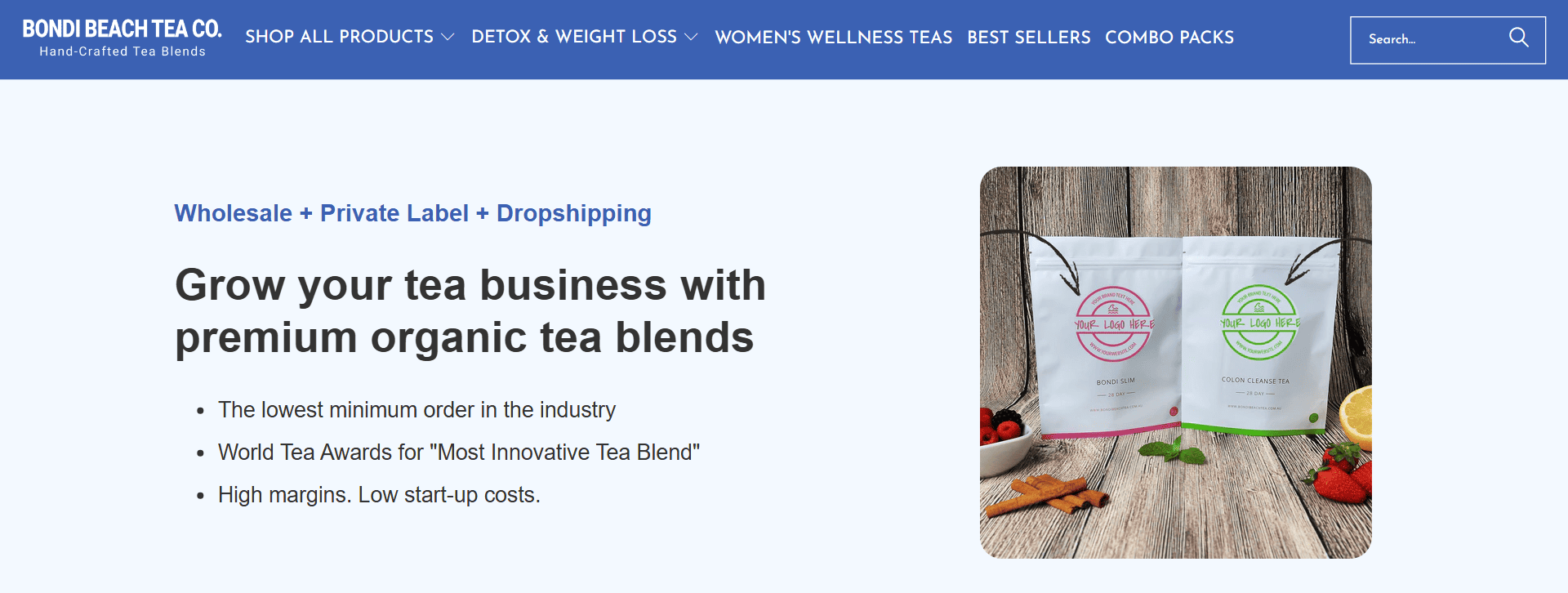 Bondi Beach Tea wholesale suppliers page