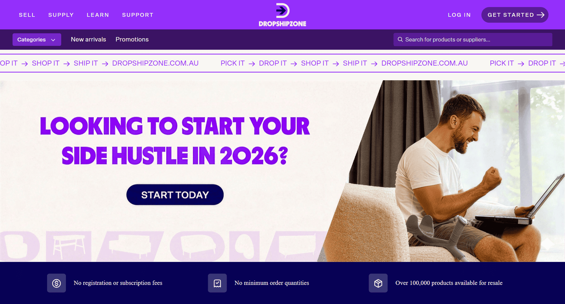Dropshipzone homepage