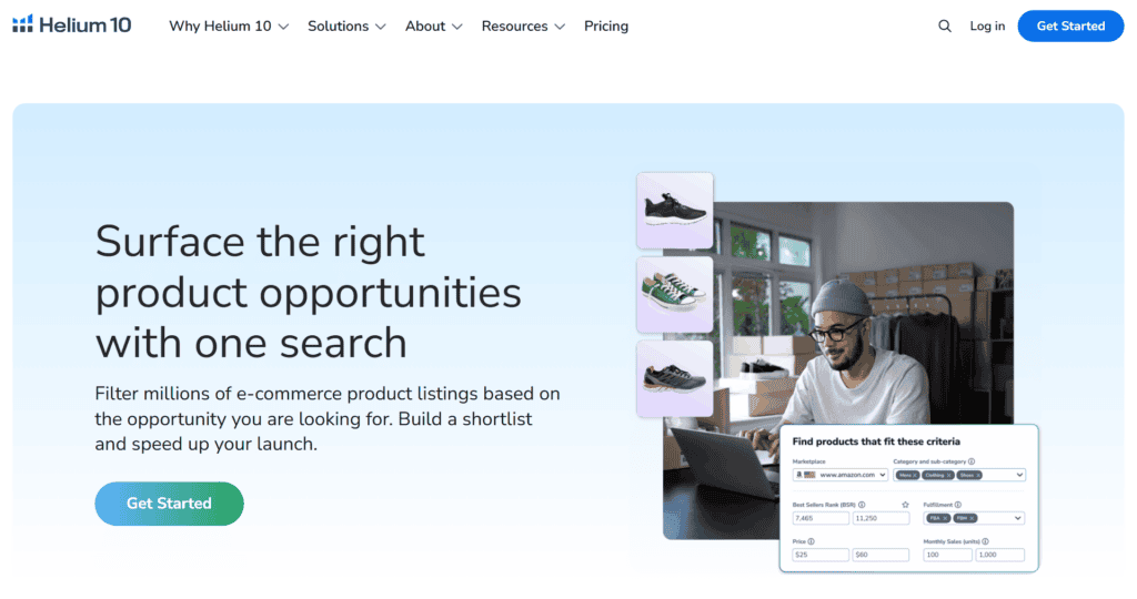 Helium 10 FBA product finder