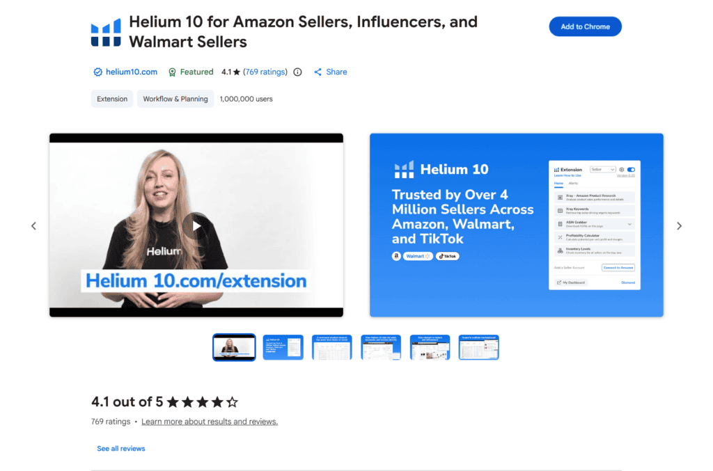 Helium 10 Chrome extension