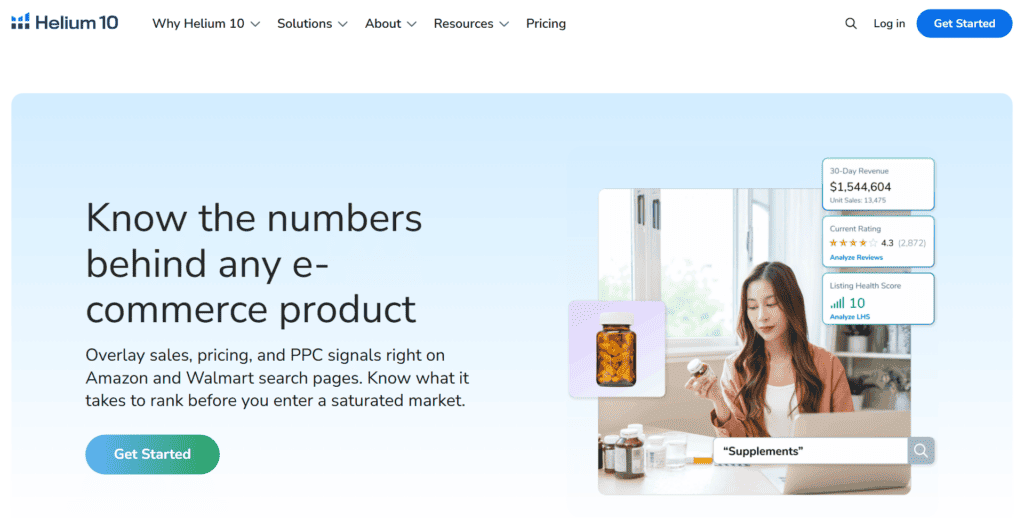 Helium 10 Amazon sales data