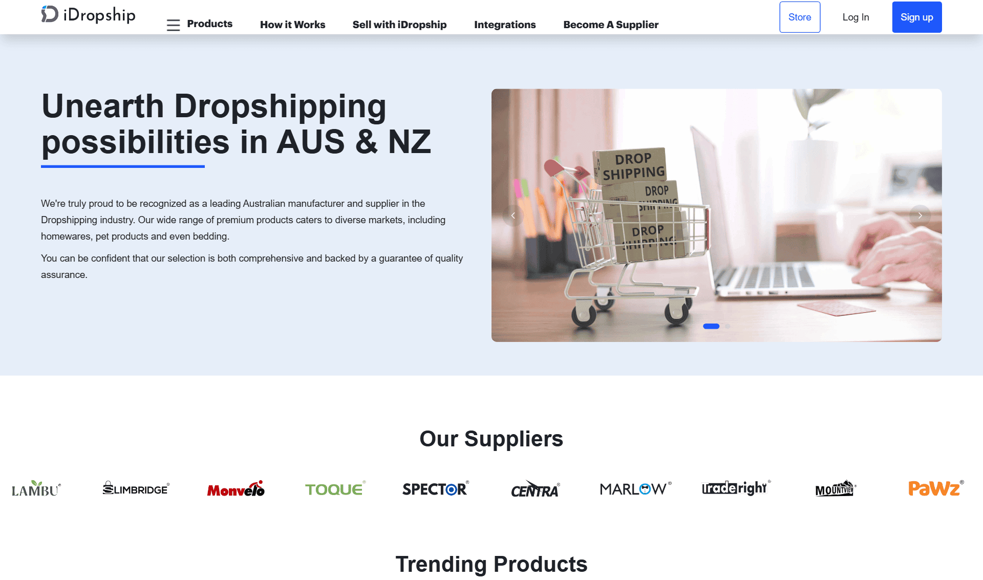iDropship homepage