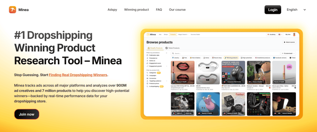 Minea winning products