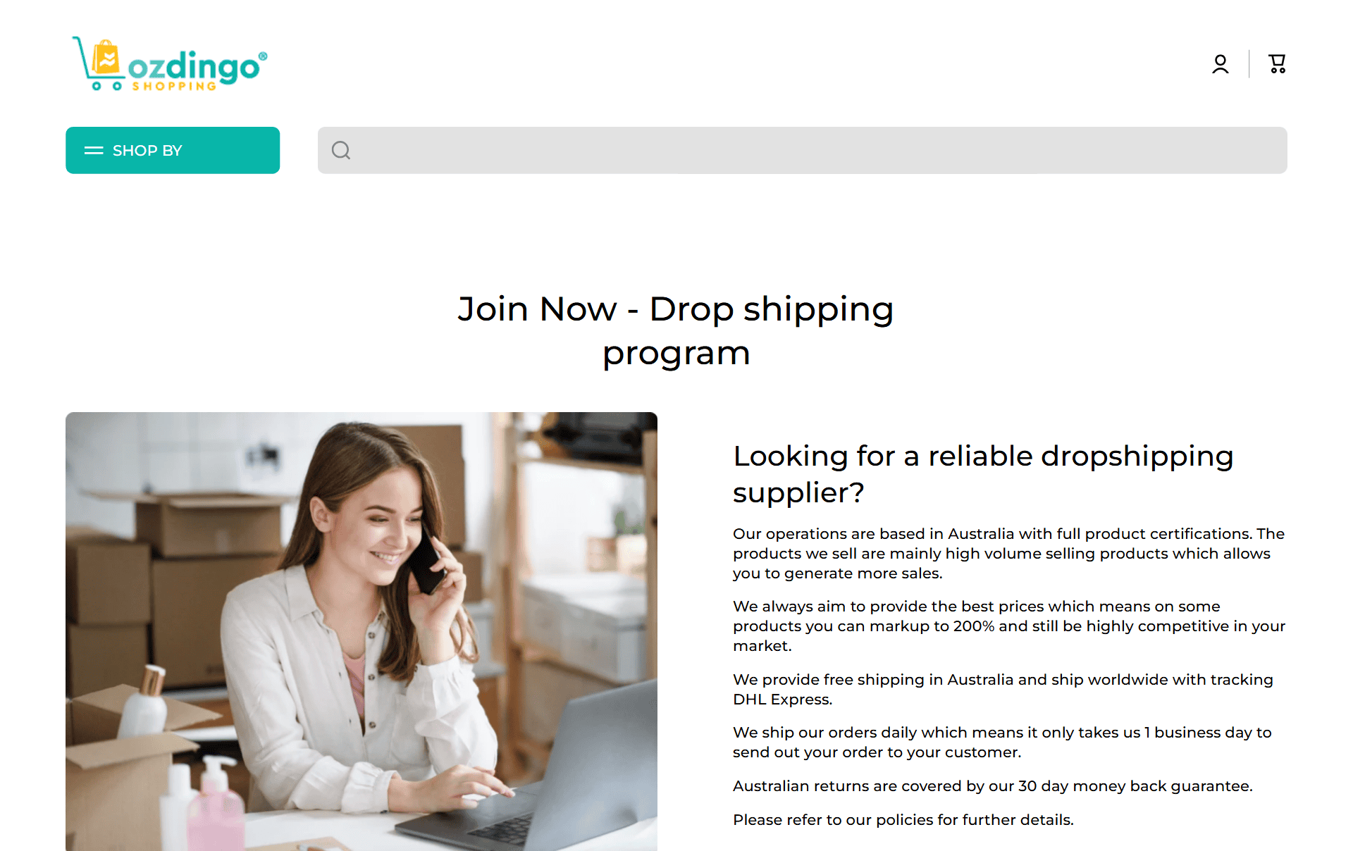 Ozdingo dropshipper partner form