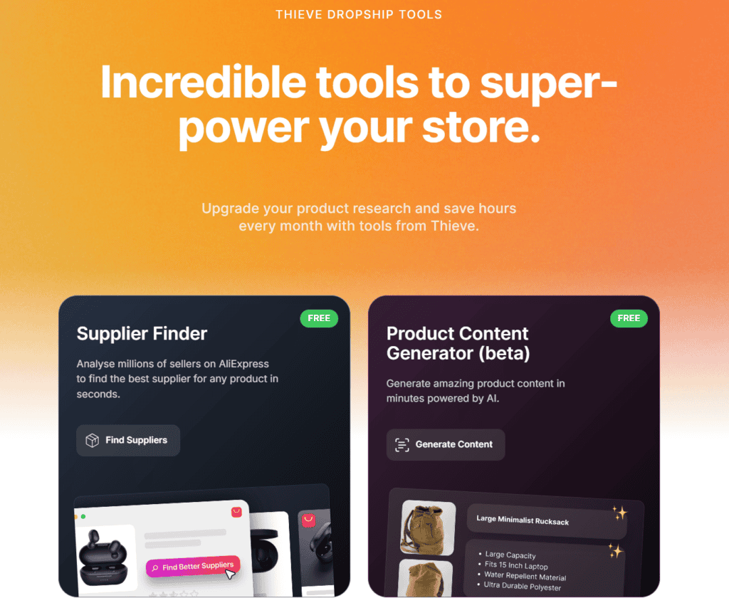 Free tools of Thieve.co
