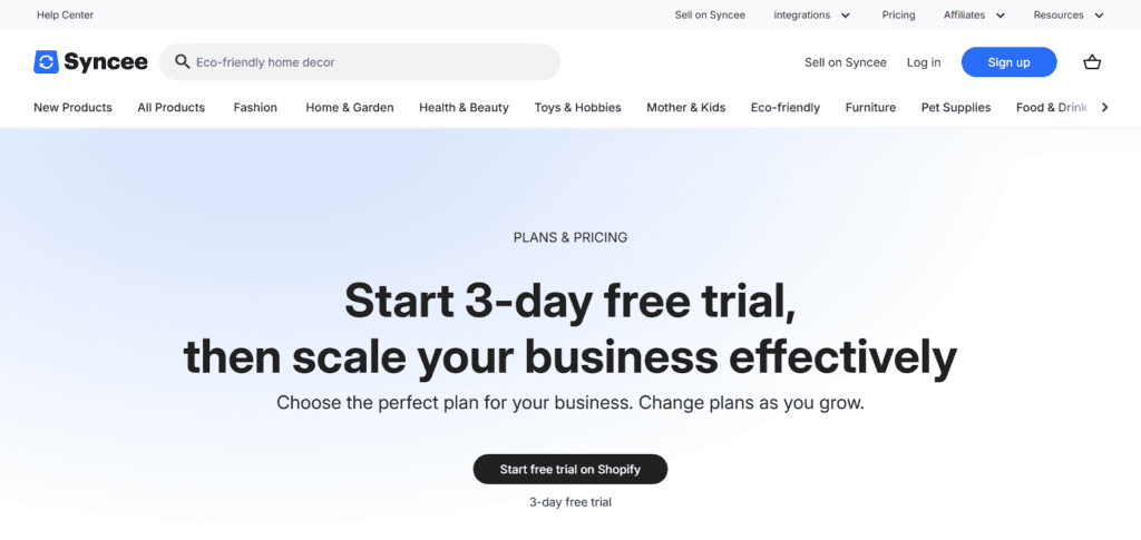 Syncee 3-day free trial