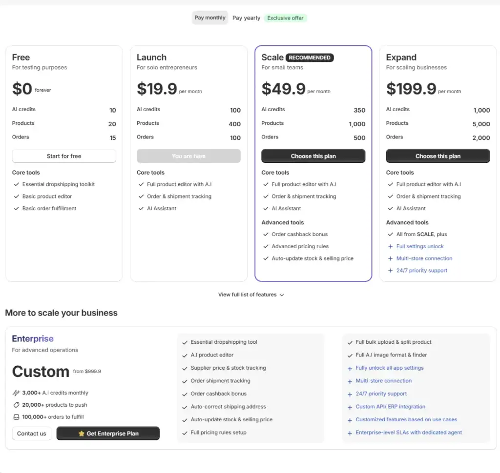 Zopi pricing plans