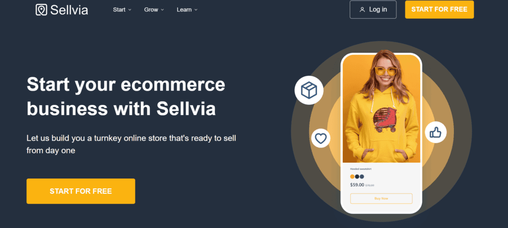 Sellvia homepage